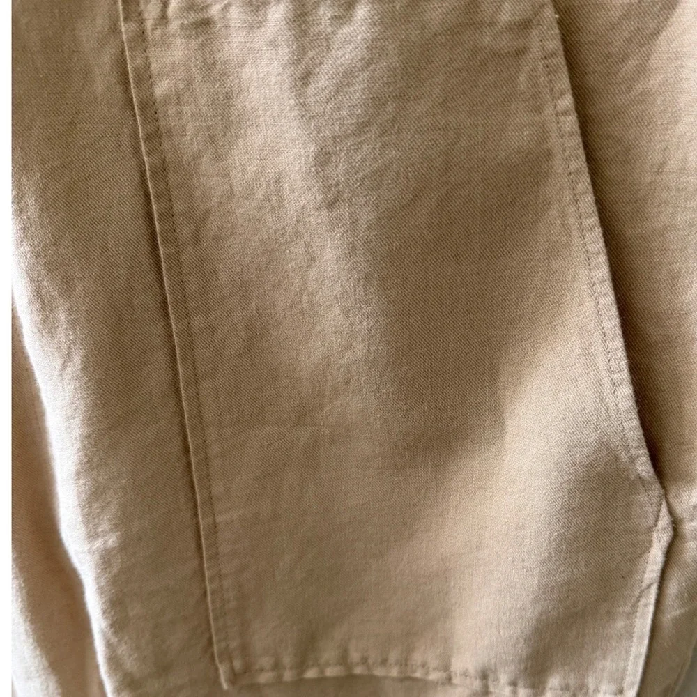 COS Utility Jumpsuit Women's US 6 8 Beige Cotton Linen Blend Minimalist